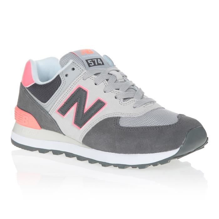 NEW BALANCE Baskets WL574SOP Gris et Rose Femme