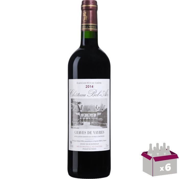 Château Bel-Air 2014 Graves de Vayres - Vin rouge de Bordeaux x6