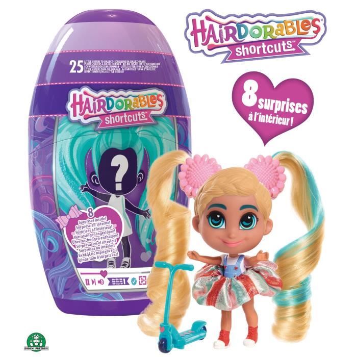 Hairdorables Short Cuts - Poupée Petite Sœur et accessoires surprises - Modèles aléatoires