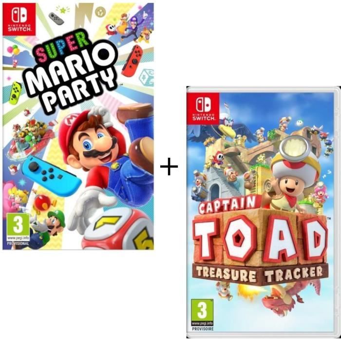 Pack 2 jeux Switch : Captain Toad Treasure Tracker + Super Mario Party
