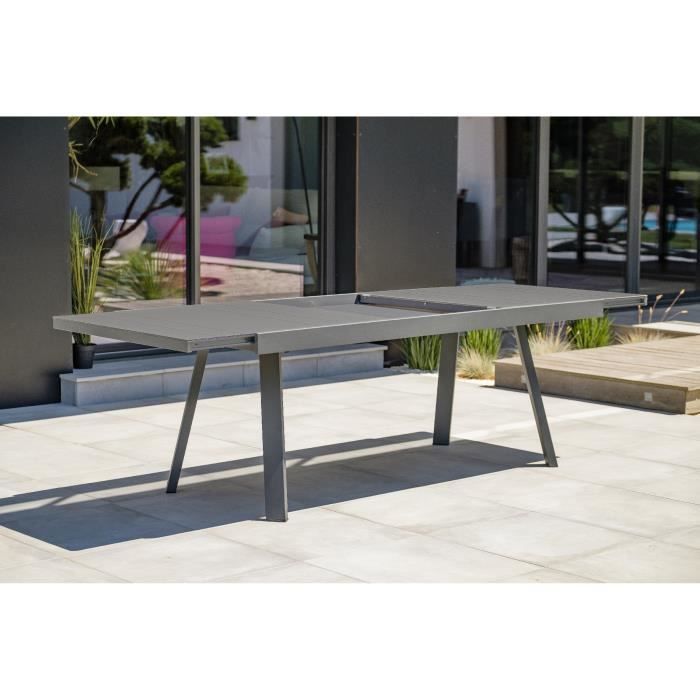 DCB GARDEN Table Stockholm-TB300-aluminium + 6 chaises + 2 fauteuils