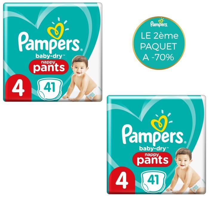 PAMPERS Baby-Dry Pants Couches-Culottes Taille 4, 41 Culottes - Lot de 2