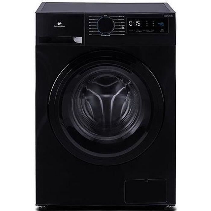 Lave-linge hublot CONTINENTAL EDISON CELL1015IBB - 10 kg - Moteur induction - Largeur 60 cm - 1500 tours/min - Noir