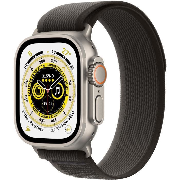 Apple Watch Ultra GPS + Cellular - 49mm - Titanium - Bracelet Black/Gray Trail Loop - S/M