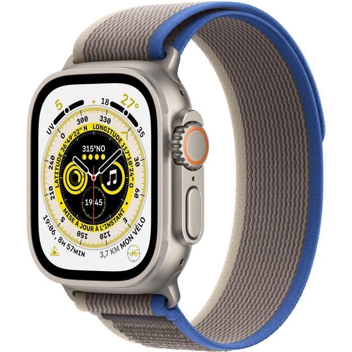 Apple Watch Ultra GPS + Cellular - 49mm - Titanium - Bracelet Blue/Gray Trail Loop - M/L