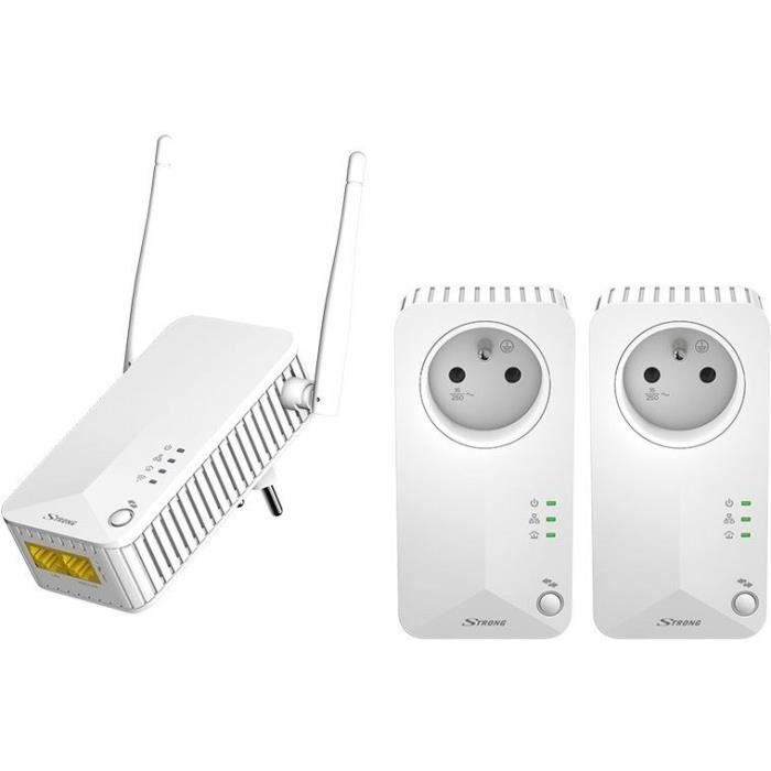 STRONG Pack de 2 adaptateurs CPL 500 + 1 adaptateur CPL WiFi 500