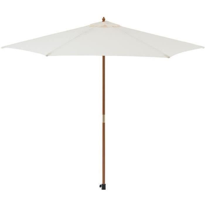 Parasol droit diamètre 2,7 m - Mât bois rond et polyester 160g/m² - Beige