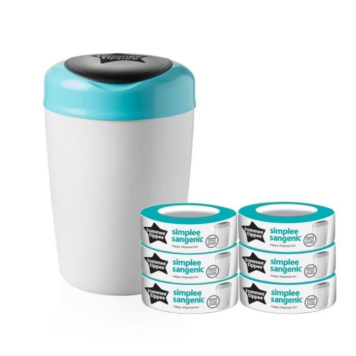 TOMMEE TIPPEE Starter Pack Sangenic SIMPLEE - 1 bac BLEU + 6 recharges
