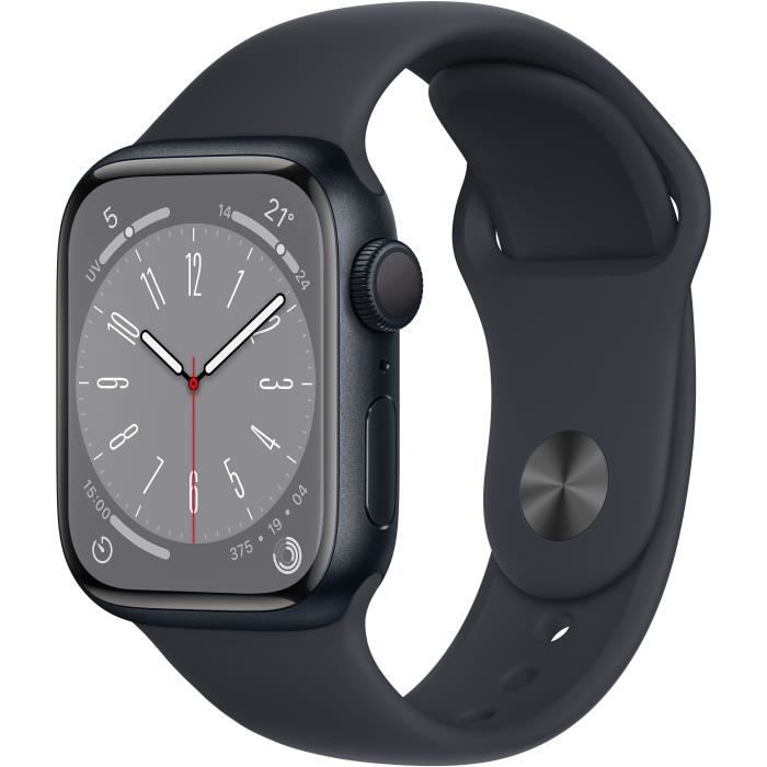 Apple Watch Series 8 GPS - 41mm - Boîtier Midnight Aluminium - Bracelet Midnight Sport Band - Regular