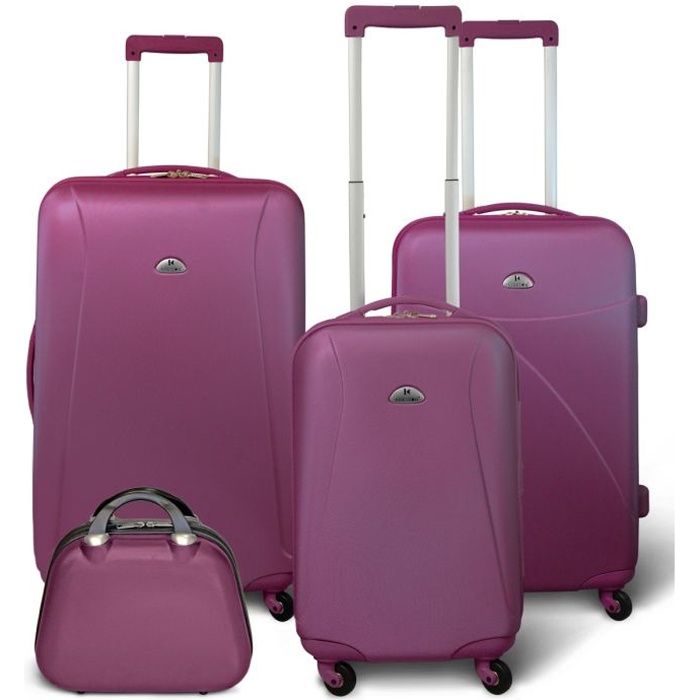 KINSTON Set 3 valises 4 roues + Vanity Violet