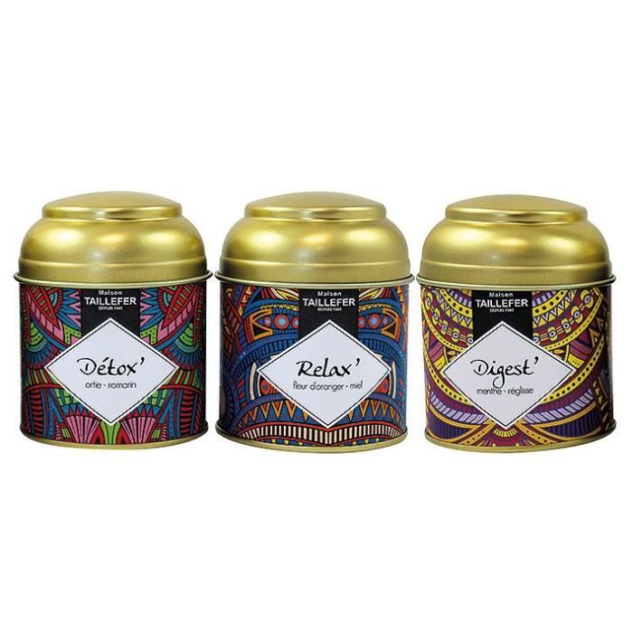 MAISON TAILLEFER Trio infusion Bien être - Boîte métal