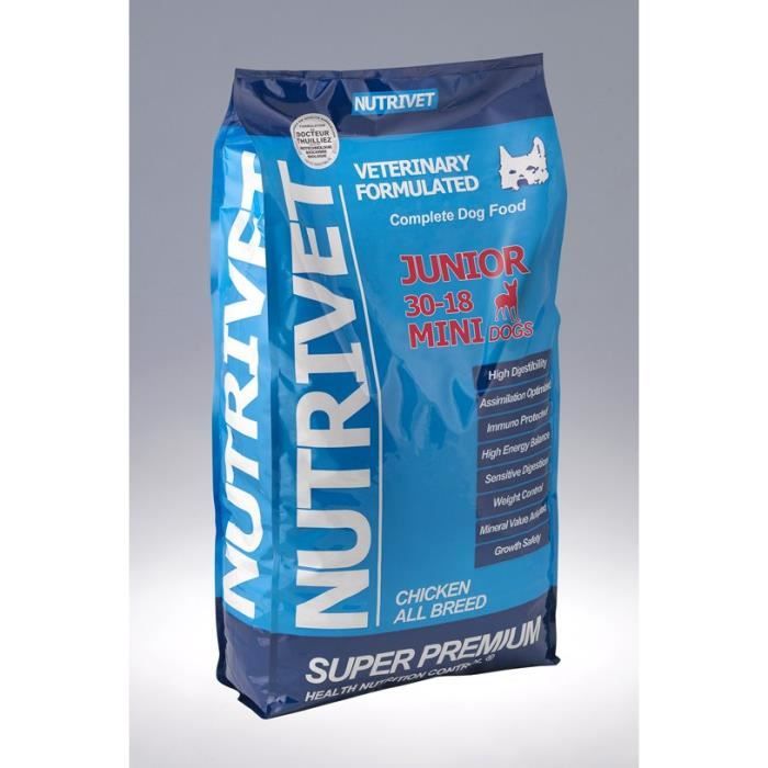 SUPER PREMIUM Croquettes chien junior 30/18 mini race 15 kg 0% blé