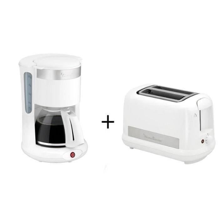 Pack Moulinex Principio Plus : Cafetière FG264100 + Grille-pain LT162111
