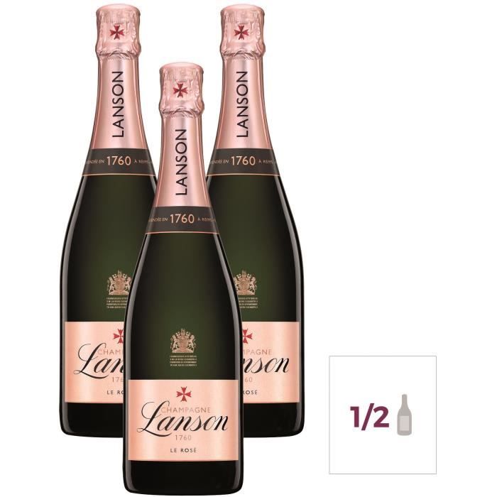 Champagne Lanson Le Rosé - 37,5 cl x 3