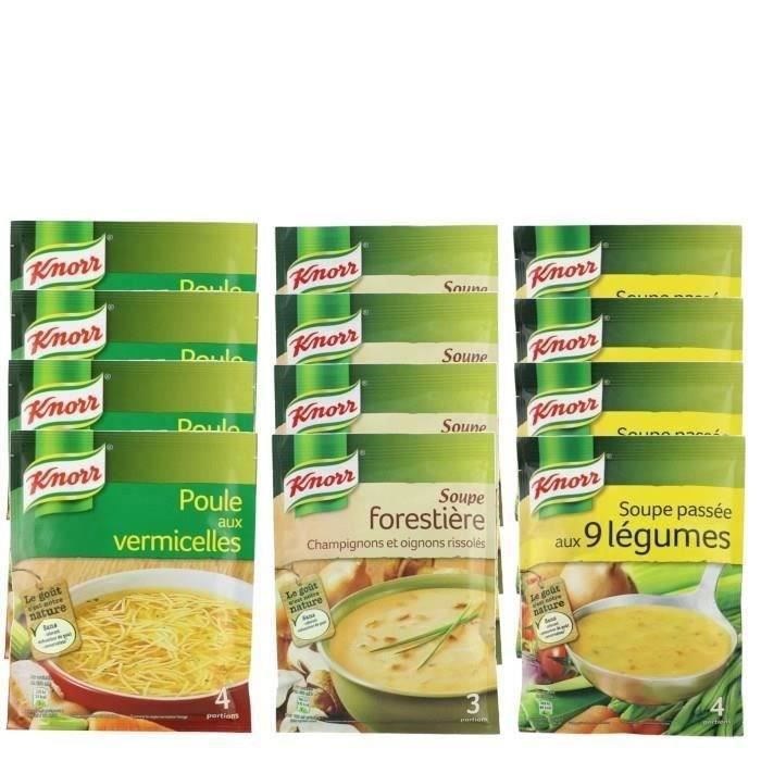 Knorr - Assortiment de 12 soupes aux saveurs variées