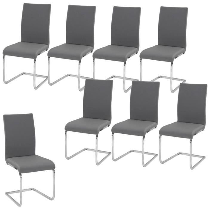 LEA Lot de 8 Chaises de salle à manger grises