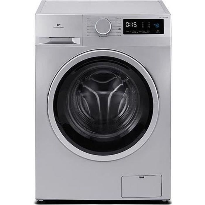 Lave-linge hublot CONTINENTAL EDISON CELL1015ISB - 10 kg - Moteur induction - Largeur 60 cm - 1500 tours/min - Silver