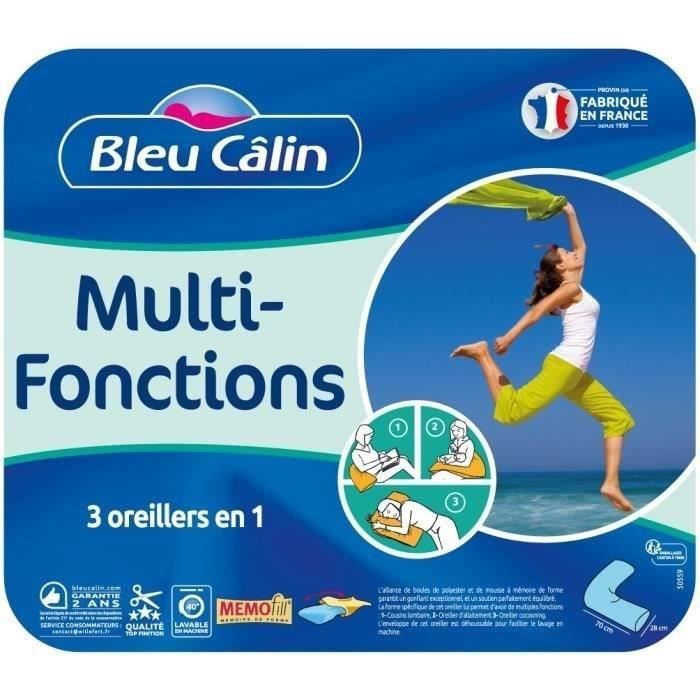 BLEU CALIN Oreiller MULTI-FONCTIONS MEMOFILL - Forme V - Rouge bourgogne