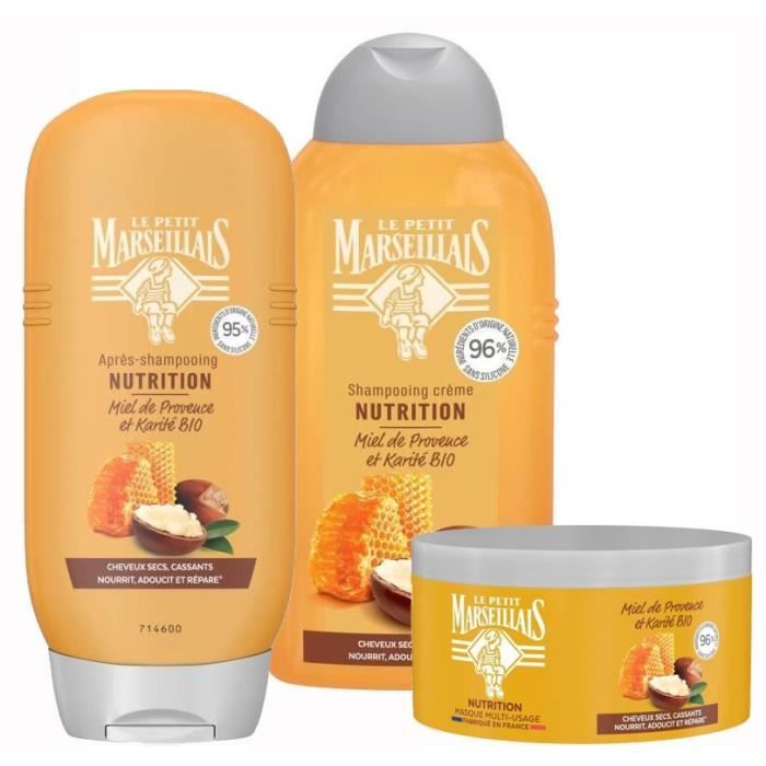 LE PETIT MARSEILLAIS Routine capillaire Nutrition Miel de Provence & Karité Bio