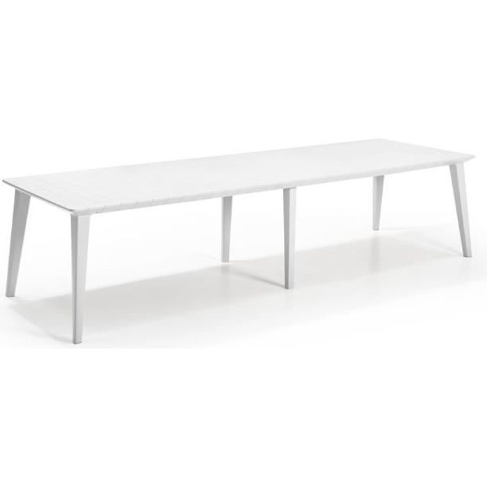 Table Design contemporain 320cm Blanc - ALLIBERT BY KETER - 8 à 10 personnes avec allonge - LIMA