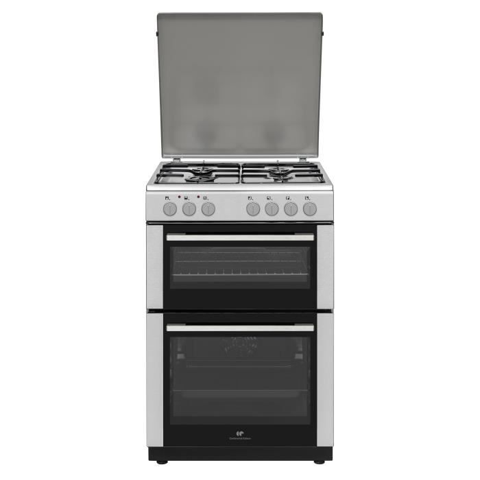 Cuisinière gaz CONTINENTAL EDISON CEDF6060IX1 - 4 feux - inox - L60 xP60 x H90 cm