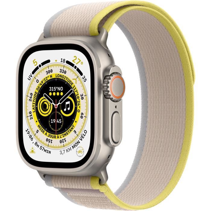 Apple Watch Ultra GPS + Cellular - 49mm - Titanium - Bracelet Yellow/Beige Trail Loop - M/L
