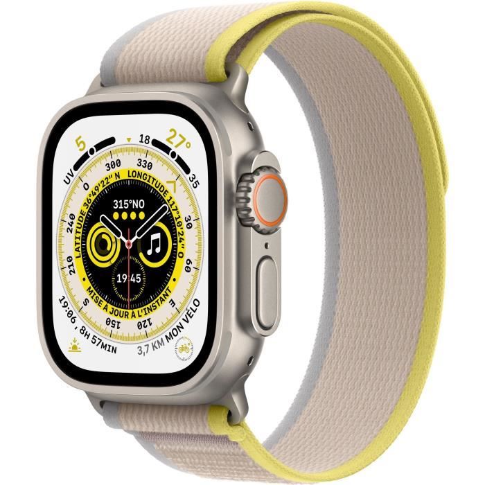 Apple Watch Ultra GPS + Cellular - 49mm - Titanium - Bracelet Yellow/Beige Trail Loop - M/L