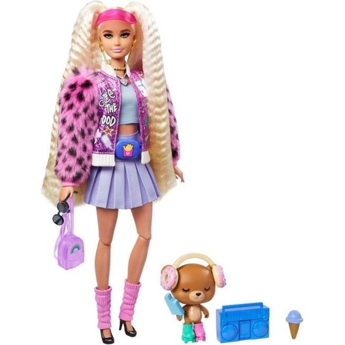 Barbie - Barbie Extra Ourson à rollers - Poupée - 3 ans et +