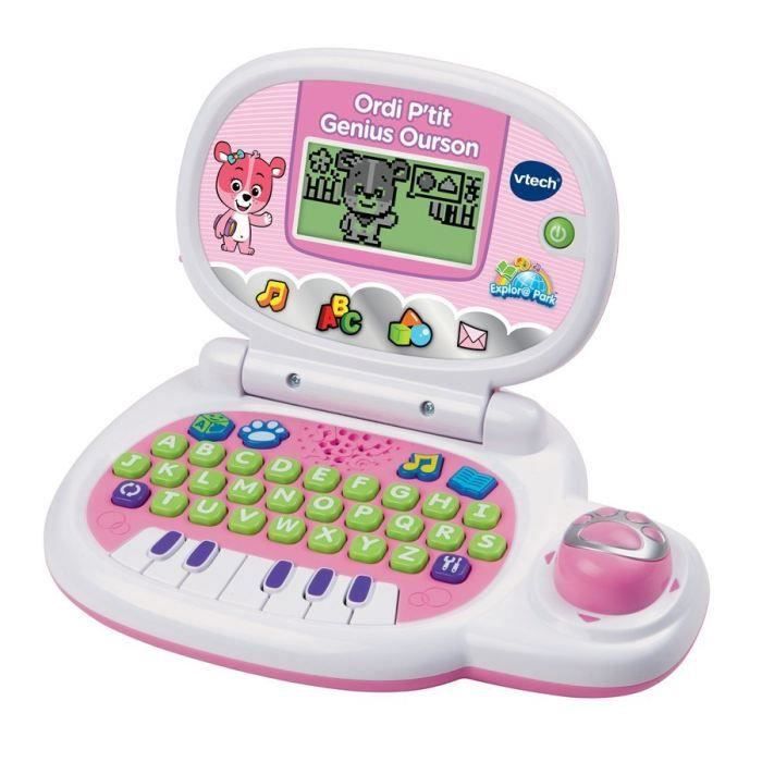 VTECH - Ordi P'tit Genius Ourson Rose - Ordinateur Éducatif Enfant