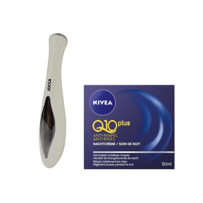 Pack : NIVEA Soin de nuit anti-rides Q10 Plus + JOCCA Appareil de massage contour des yeux 6010