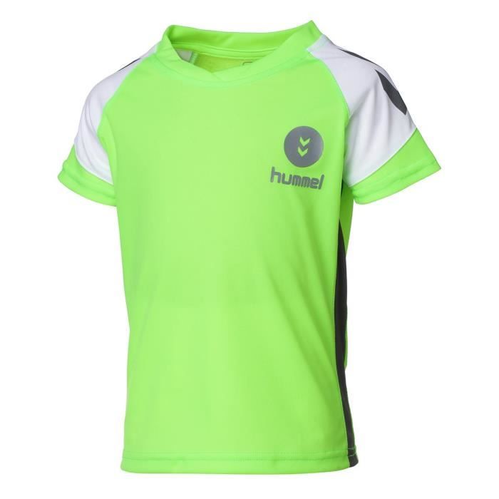 HUMMEL Maillot de Handball Campaign JR AH18 - Enfant Garçon - Vert Acide Lime, Blanc et Noir Asphalte