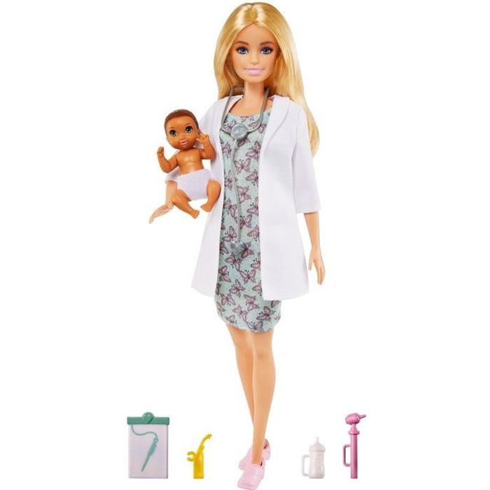 Barbie - Barbie Pédiatre et Accessoires - Poupée Mannequin - Dès 3 ans
