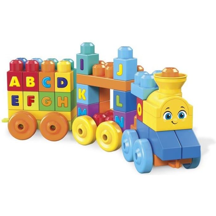 Mega Bloks - Le Train de l'Alphabet - First Builders - jouet de construction - 1er age - 12 mois et +