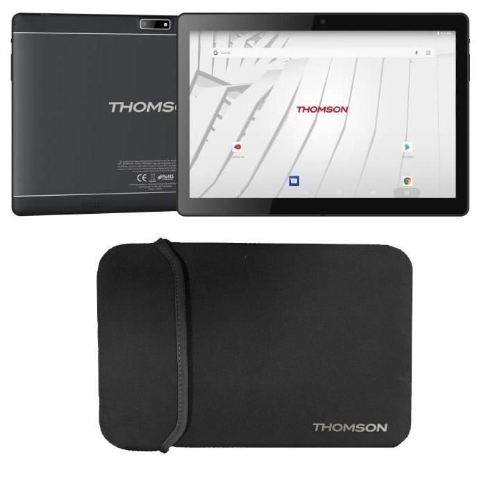THOMSON Tablette tactile TEO10S-RK2BK32S 10.1- - RAM 2Go - Androïd 7,1 - Quad Core CPU - Stockage 32Go - Wifi + Housse
