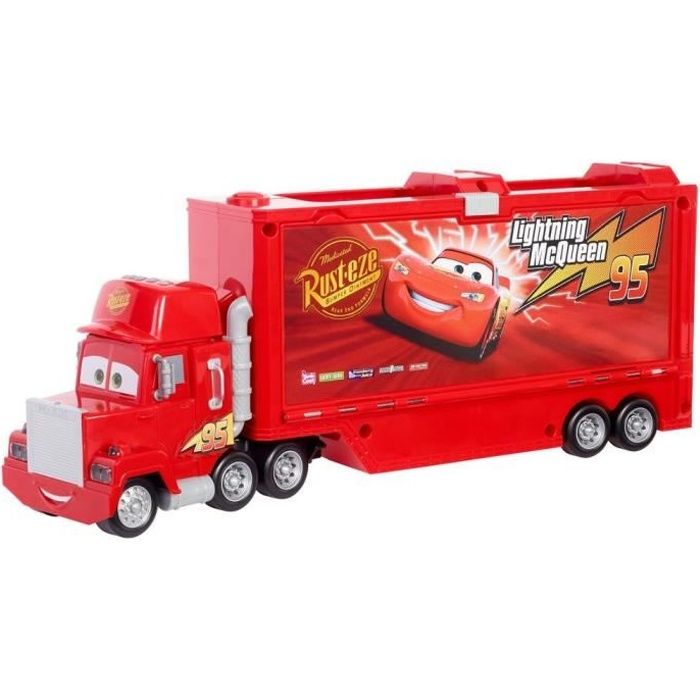 Cars Disney Pixar - Transporteur Mack rouge, sons et lumières - Petite Voiture / Camion - Dès 3 ans