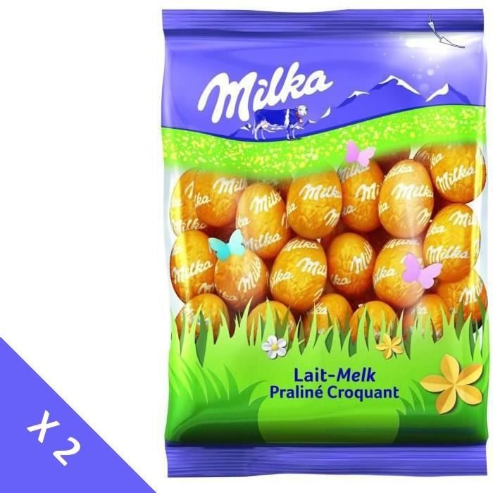MILKA Chocolats de Pâques - Lot de 2 sachets de Petits Œufs Tendre Lait 350g
