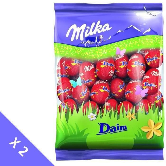 MILKA Chocolats de Pâques - Lot de 2 sachets de Petits Œufs Daim 350g