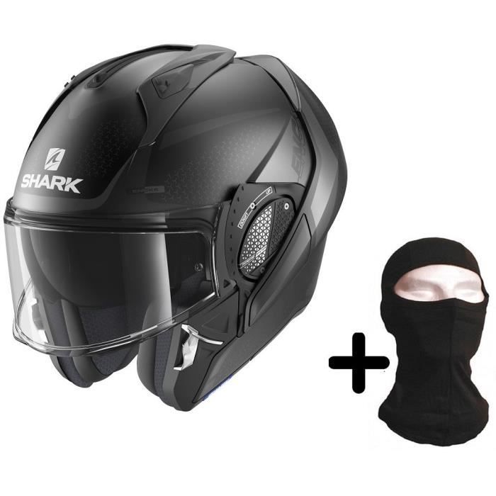 SHARK Casque modulable Evo GT Encke Noir anthracite + Cagoule