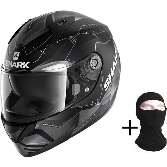 SHARK Casque moto Intégral Ridill 1.2 Mecca + Cagoule - Noir