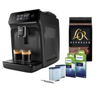 Machine expresso broyeur automatique PHILIPS EP1200/00 1500 W Noir + Café Grains LOR DOUWE EGBERTS + PHILIPS CA6707/10 Kit AquaClean