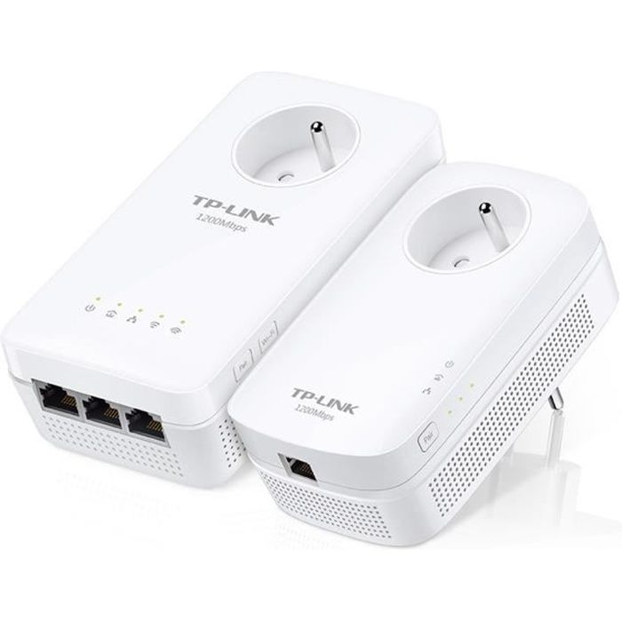 TP-Link TL-WPA8635P KIT kit de 2 CPL 1300 Mbps Wi-Fi Bi-Bande 1350 Mbps avec 3 Ports Ethernet Gigabit et Prise Intégrée