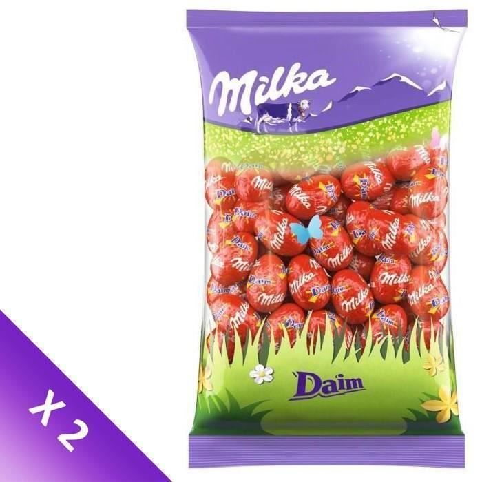 MILKA Chocolats de Pâques - Lot de 2 sachets de Petits Œufs Daim 500g