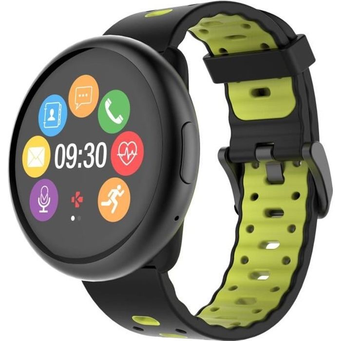 Mykronoz Montre connecté ZEROUND 2 HR Premium Brushed Black/Black & Yellow(Silicone band)