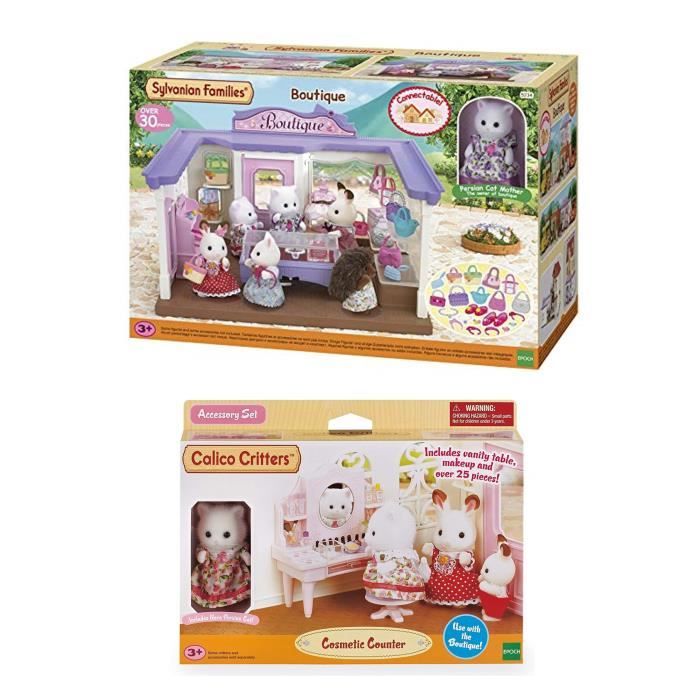 SYLVANIAN FAMILIES 5234 Boutique Accessoires De Mode + 5235 Table De Maquillage Et Figurine