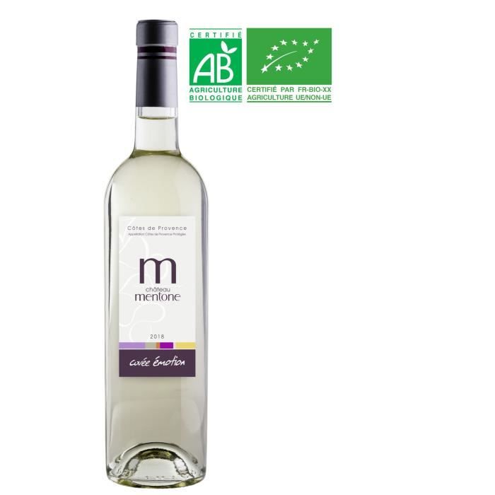 Château Mentone Emotion 2018 Côtes de Provence - Vin Blanc Bio de Provence