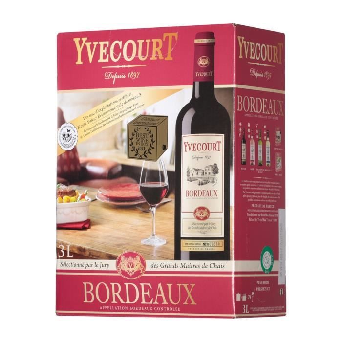 CELLIER YVECOURT - Vin de Bordeaux Rouge - Bib® 3 L