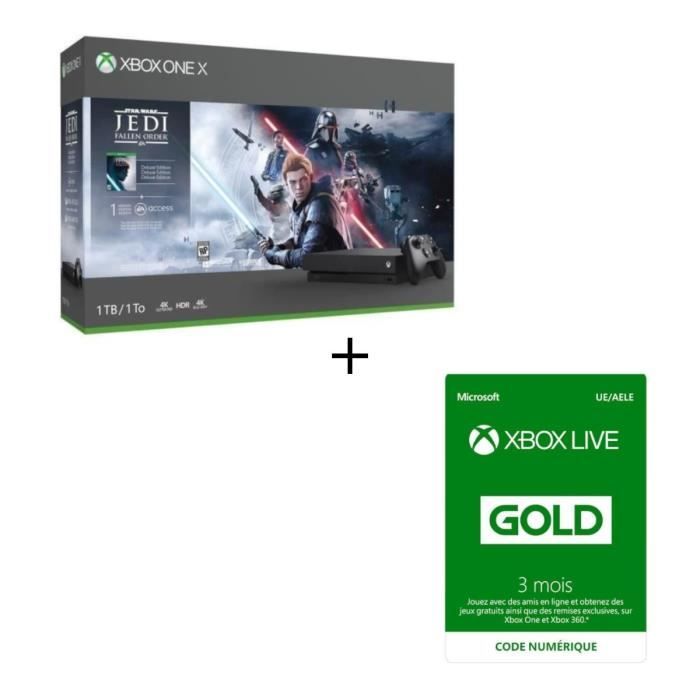 Xbox One X 1 To Star Wars Jedi : Fallen Order + Abonnement Xbox Live 3 mois à télécharger