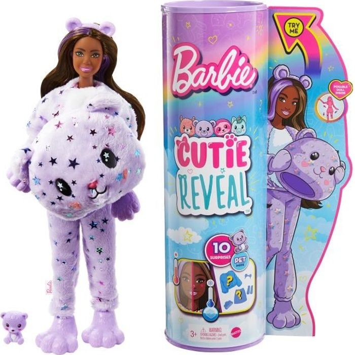 Barbie - Barbie Cutie Reveal Ourson - Poupée - 3 ans et +