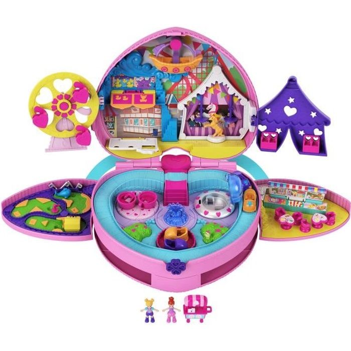 Polly Pocket - Pollyville - Coffret Fête Foraine Transportable - 4 espaces de jeu et de nombreux accessoires - Dès 4 ans