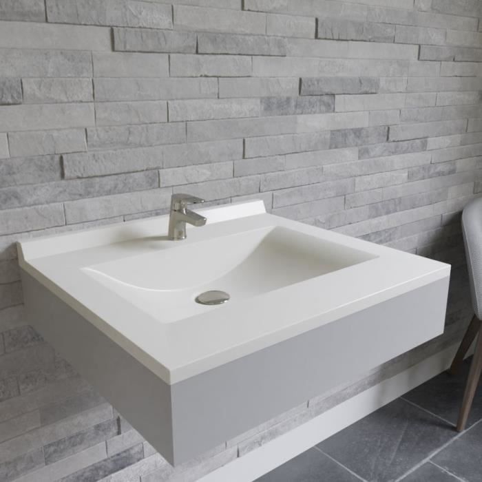 CREAZUR Plan simple vasque Blanc 60cm